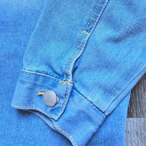 JouJou Jean Jacket Womens Size Extra Large Denim Button Front Pockets Faded Blue - Picture 4 of 16